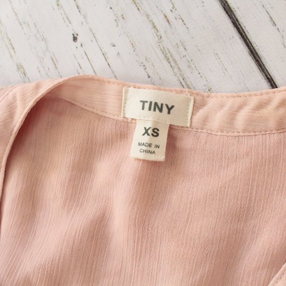 Anthropologie Tiny Chiffon Sheer Long Sleeve Top Pink XS - Picture 13 of 13